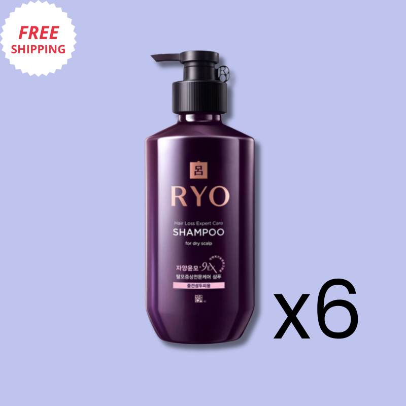 Ryo Jayangyunmo 9EX Hair Loss Symptoms Professional Care Shampoo for Normal to Dry Scalp 400ml X 6pcs