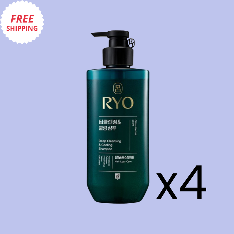 Ryo Cheong-A Deep Cleansing & Cooling Shampoo 480ml X 4pcs