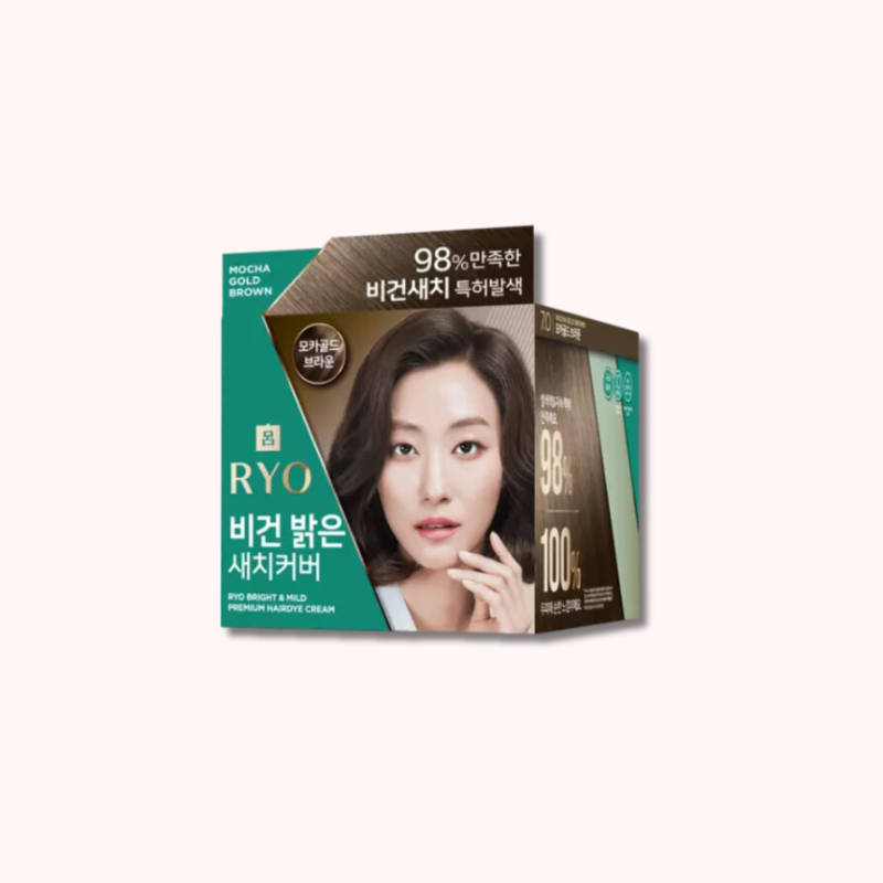 RYO Bright & Mild Premium Hair Dye Cream Mocha Gold Brown 120g