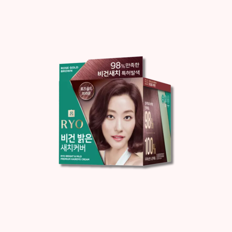 RYO Bright & Mild Premium Hair Dye Cream Rose Gold Brown 120g